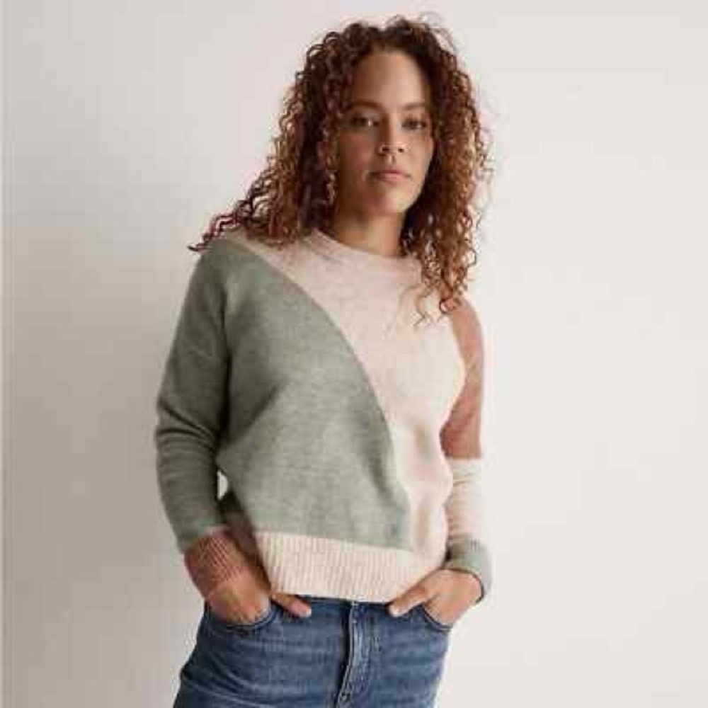 Madewell Cedarbrook Pullover Sweater in Colorblock Size Large - Picture 2 of 13